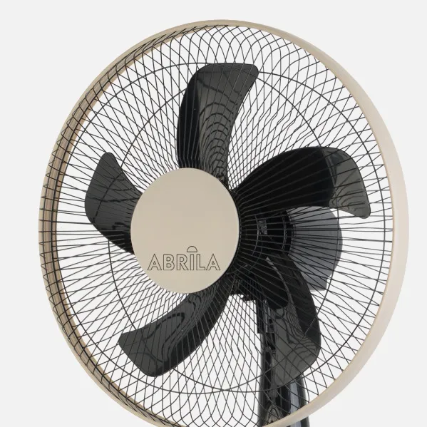 Ventilador De Pie Belmonte Negro/beis 3 Vel.45w 5aspas Orientable, Fijo y Rotatorio Regx43x40 Cm