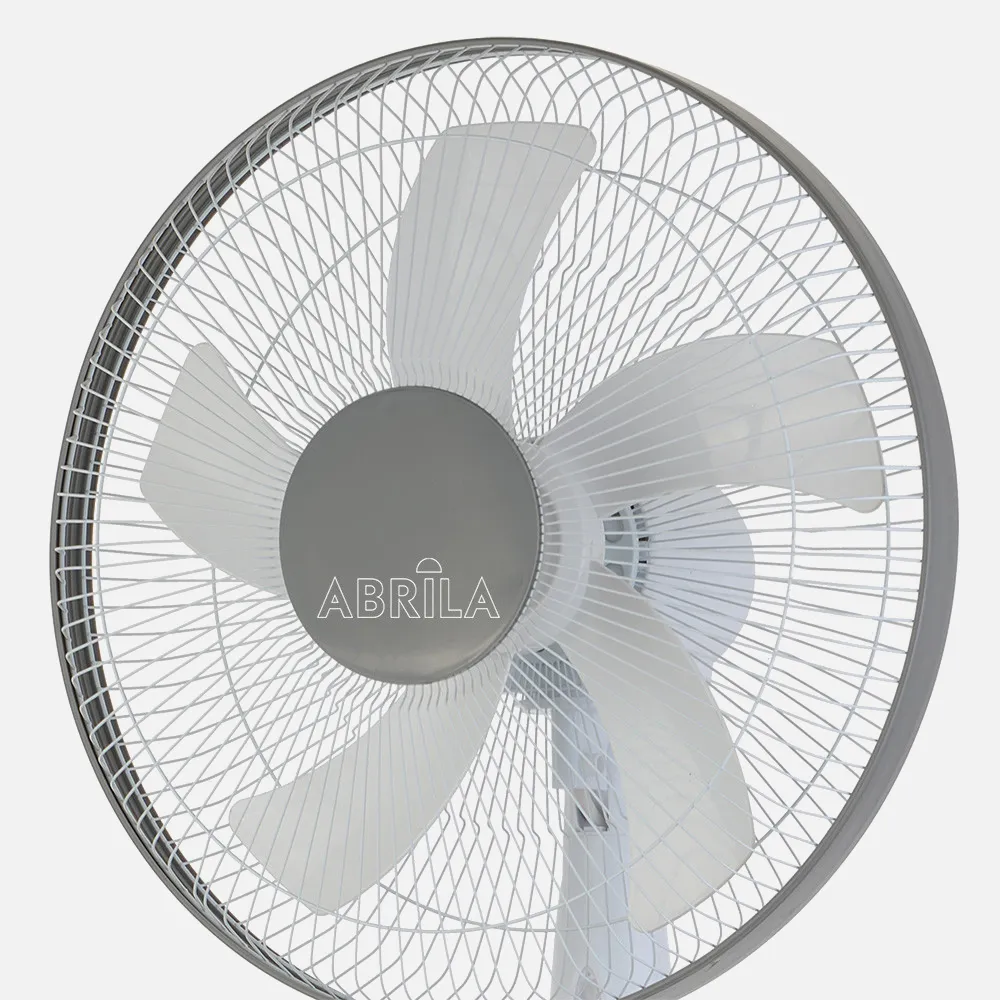 Ventilador De Pie Belmonte Blanco/gris 3 Vel.45w 5aspas Orientable, Fijo Y Rotatorio Regx43x40 Cm