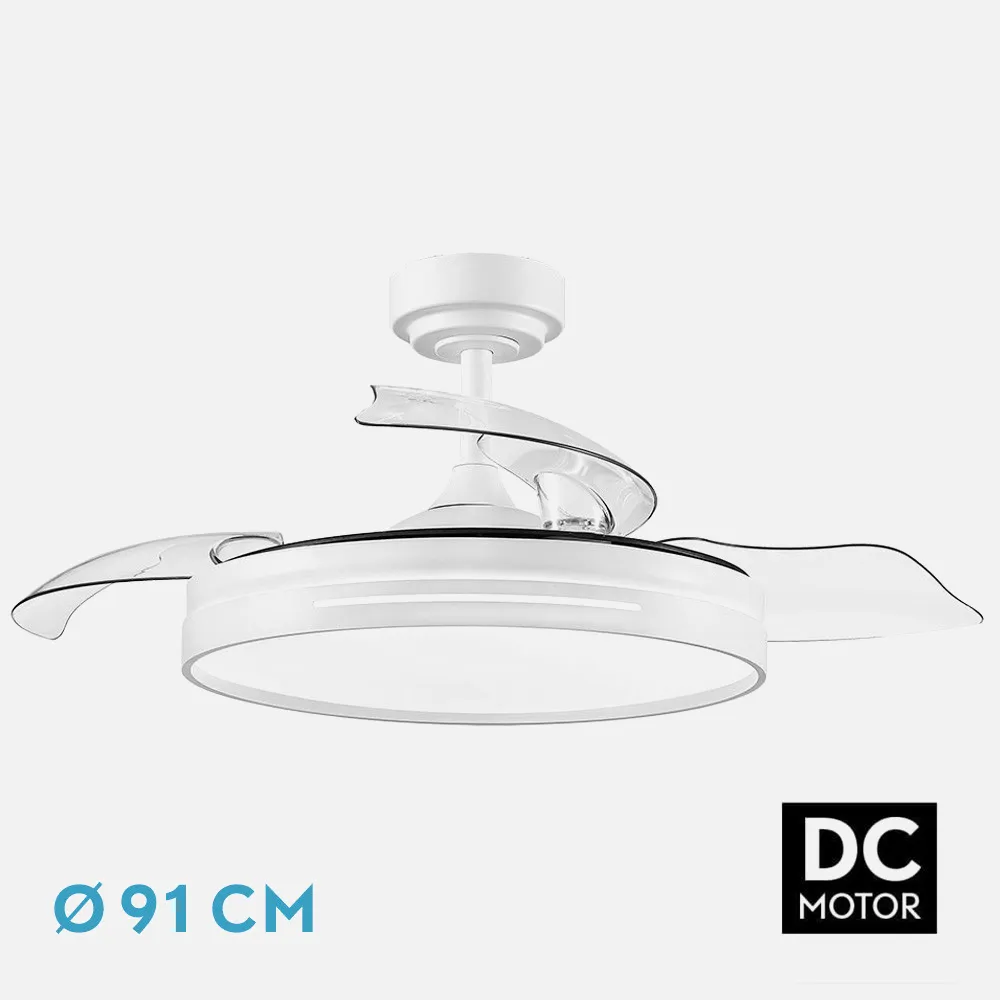 186099001 - Ventilador Dc 48w Micenas Blanco 3asp.91d 6vel 4800lm 3000-4500-6000k Remoto+Reg.intensidad+memoria+temporiz 25