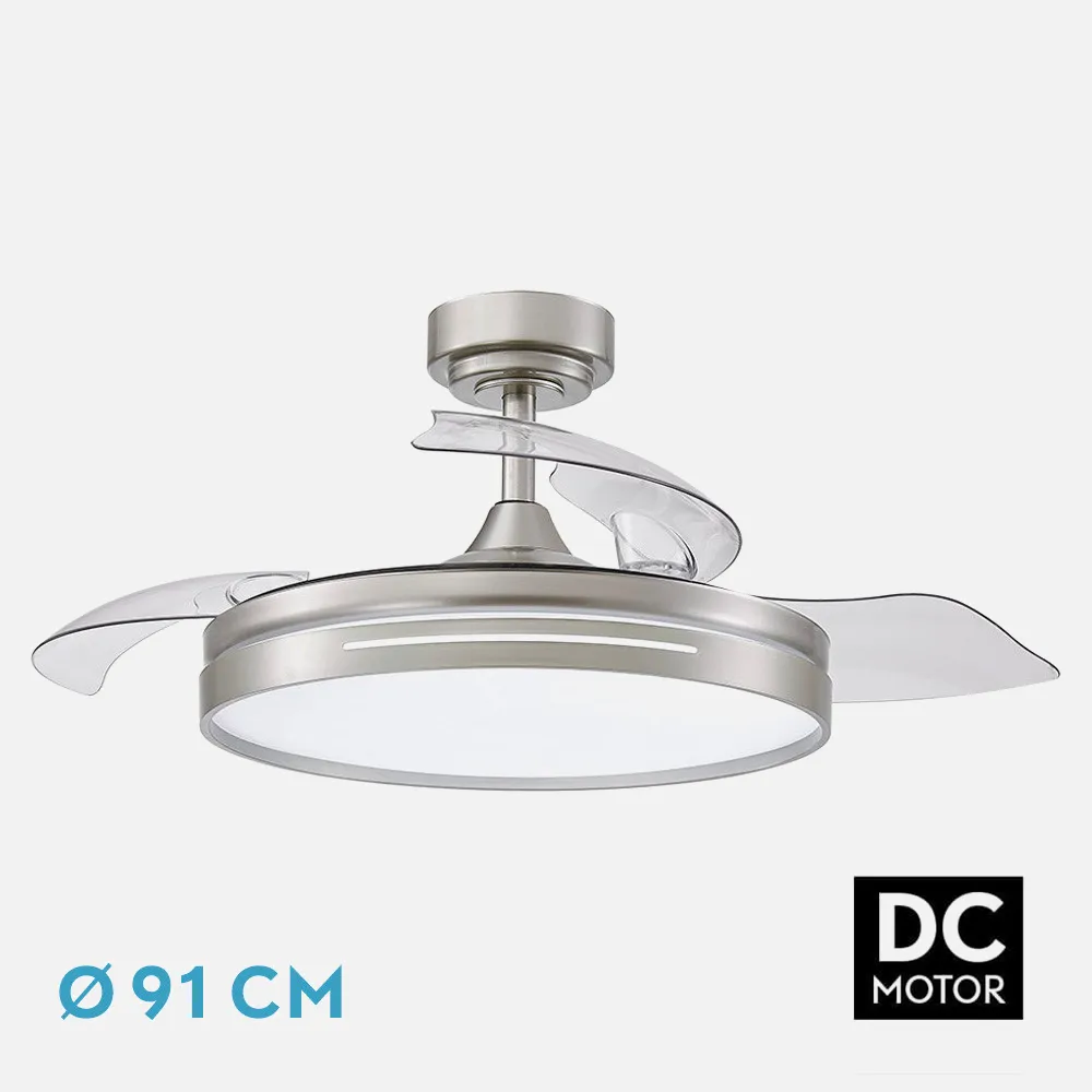 186099003 - Ventilador Dc 48w Micenas Niquel 3asp.91d 6velocidades 4800lm 3000-4500-6000k Remoto+reg.intensidad+memoria+temporizador 25