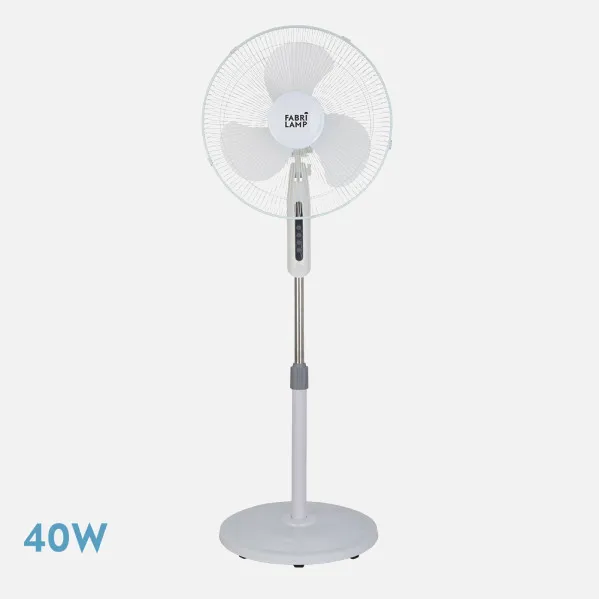 Ventilador De Pie Etesio Blanco 3 Velocides 40w Oscilante 3 Aspas blancas Regx43x40 Cm