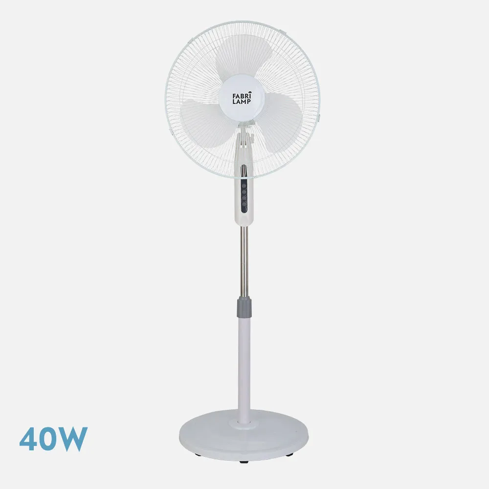 183941001 - Ventilador De Pie Etesio Blanco 3 Velocides 40w Oscilante 3 Aspas blancas Regx43x40 Cm