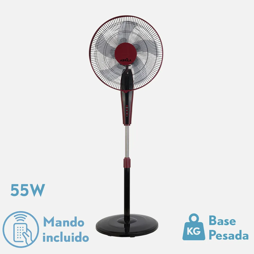 213941030 - Fan Of Foot Borlon Black/burdeos 3 Vel.55w 5x2 sails Adjustable+ Remote+ Timer Regx43x40 Cm