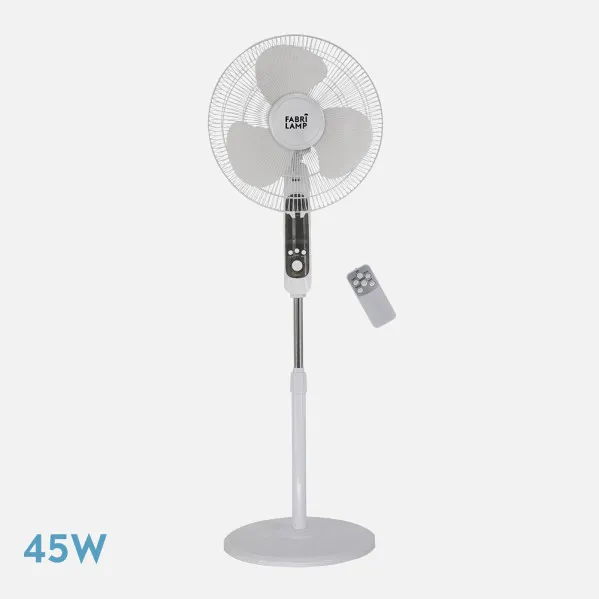 Ventilador De Pie Calma Bl.3 Vel.45w.3 Aspas  43 D C/ Remoto.temporizador 0,5h-7,5h