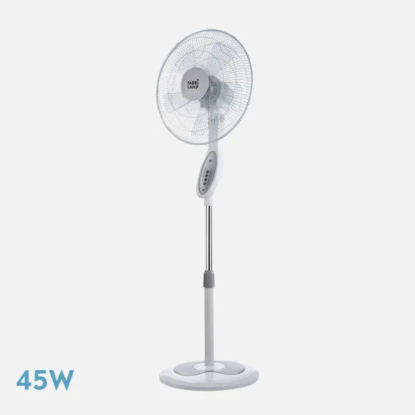 Ventilador De Pie Floxo Blanco/gris 3 Vel. 45w  C/remoto Temporizador 5 Aspas Regx44,5x40 Cm