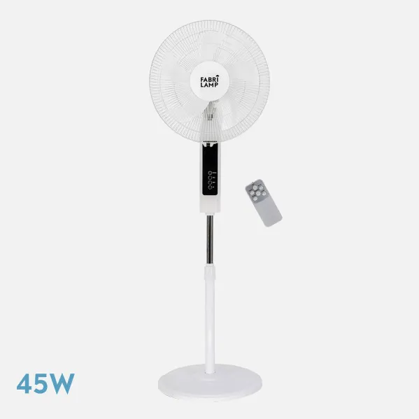 Ventilador De Pie Cacimbo Bl.3 Vel.45w.5 Aspas 43 D.  C/ Remoto.temporizador 0,5h-7,5h
