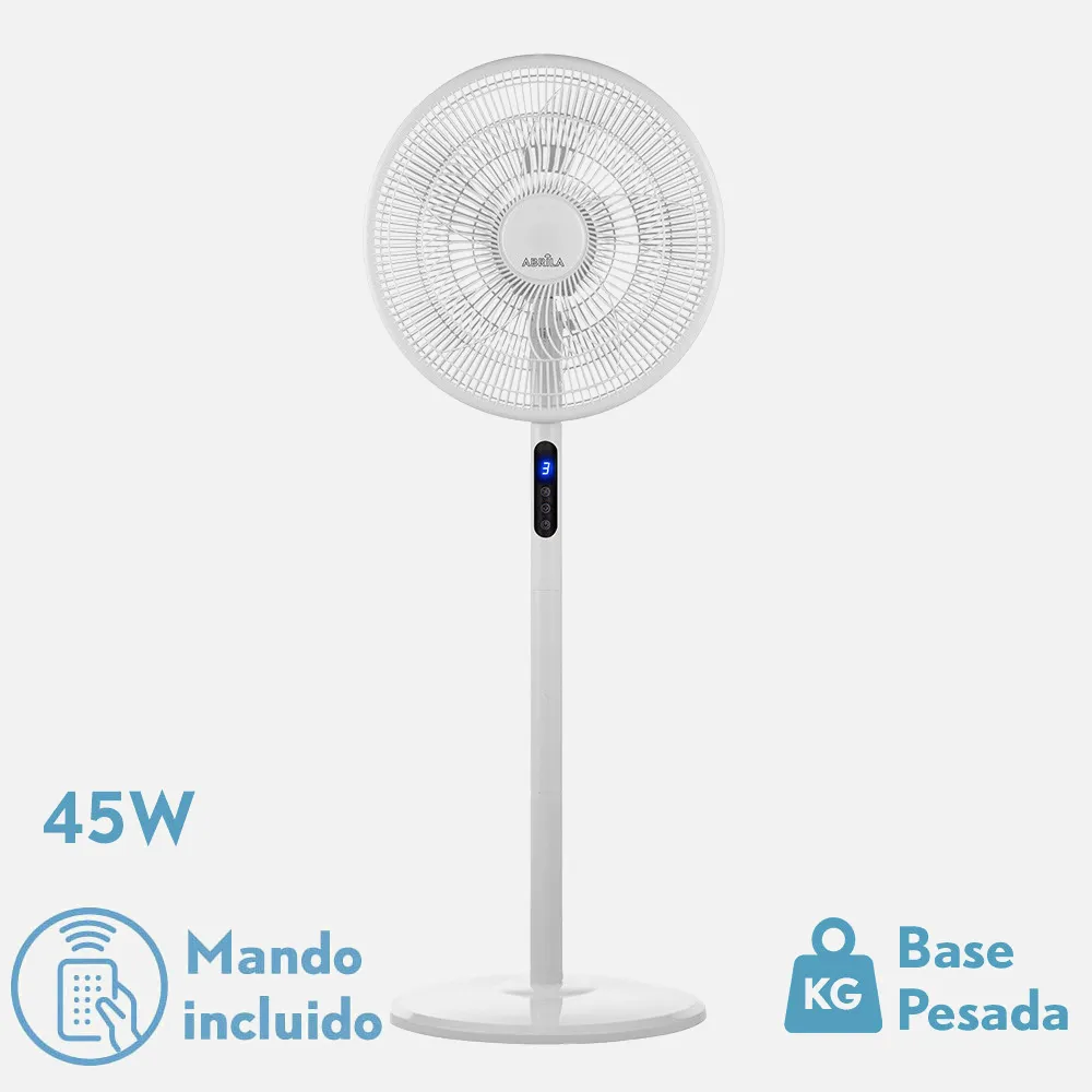 Ventilador De Pie Icono Blanc 3vel 45w  119x44x40 Cm Oscilante 5asp.c/ Remoto,temporizador