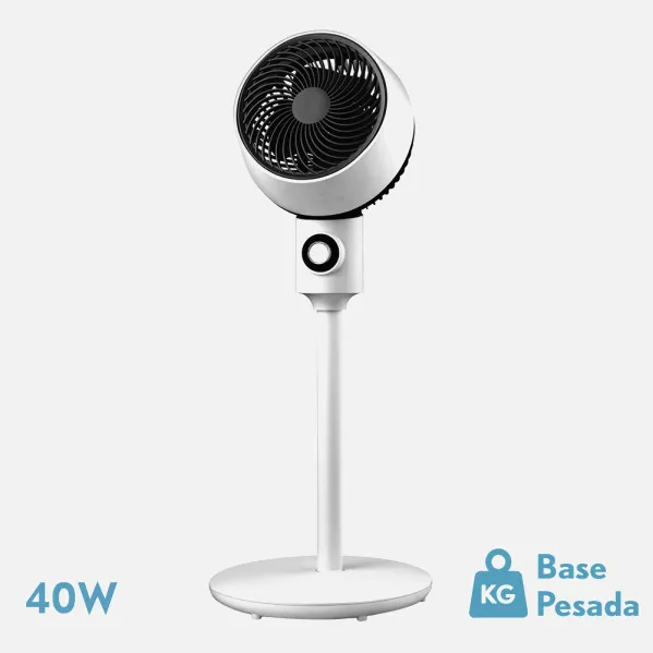 Ventilador De Pie Ozono Blanco/negro 3 Vel.40w 3aspas Orientable, Fijo Y Rotatorio 86x34x34cm