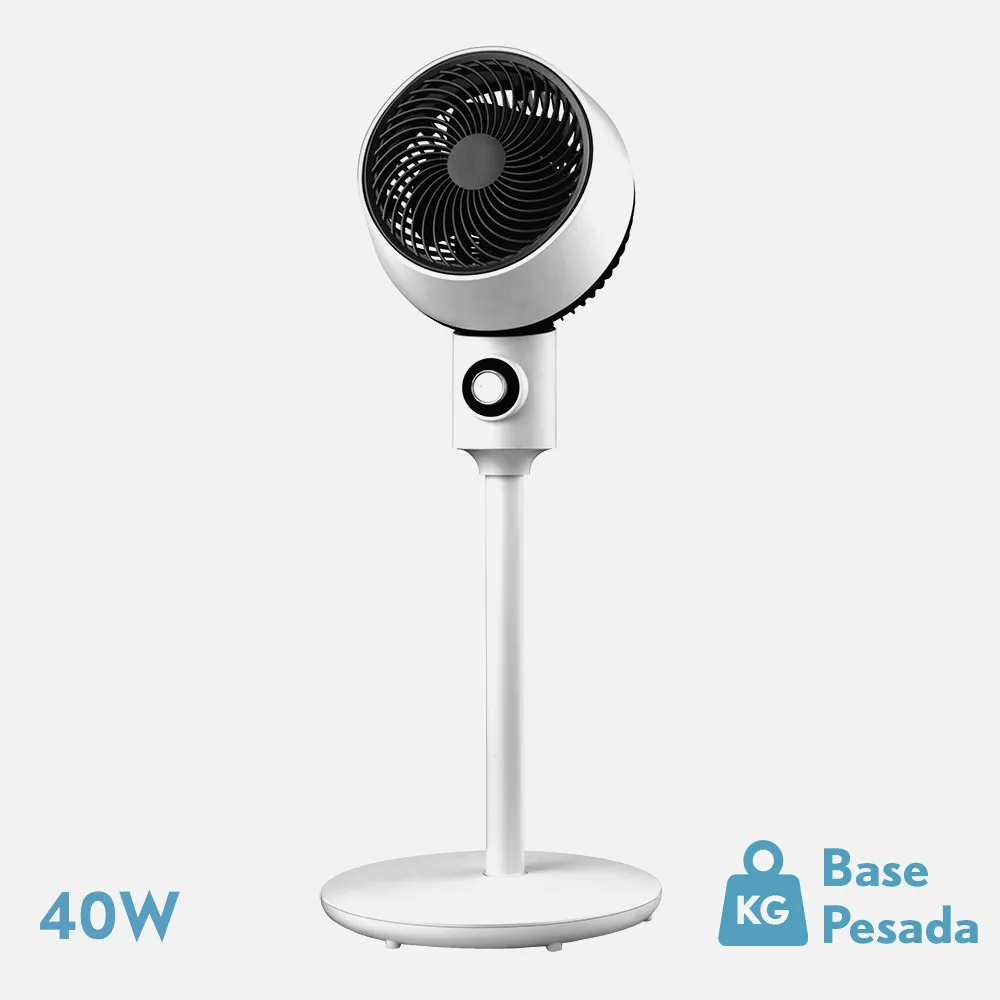 Ventilador De Pie Ozono Blanco/negro 3 Vel.40w 3aspas Orientable, Fijo Y Rotatorio 86x34x34cm