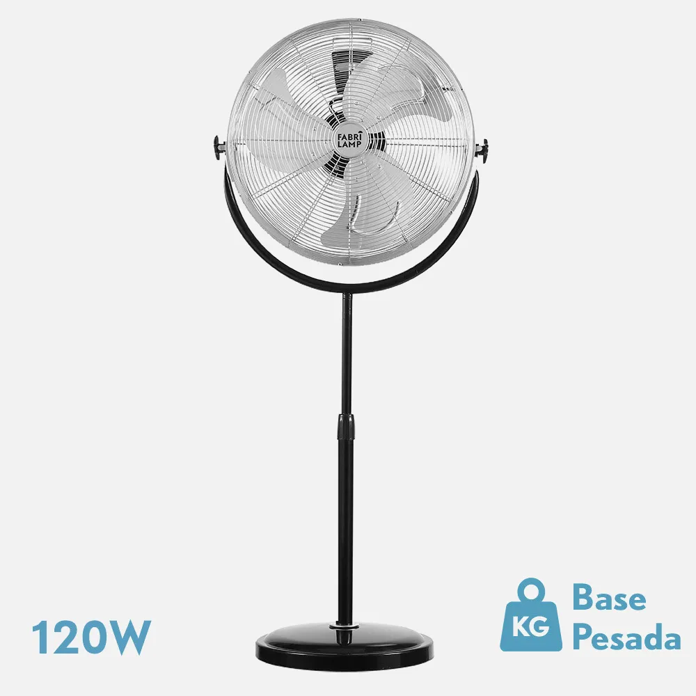Ventilador De Pie Trascias 120w Negro Regx55x55 Cm  3 Velocidades Orientable