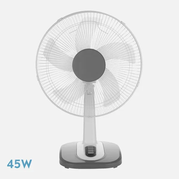 Ventilador Sobremesa Arroyo Grande Blanco/gris 3vel 45w 5 Aspas Oscilante Y Rotatorio 65x43x26cm