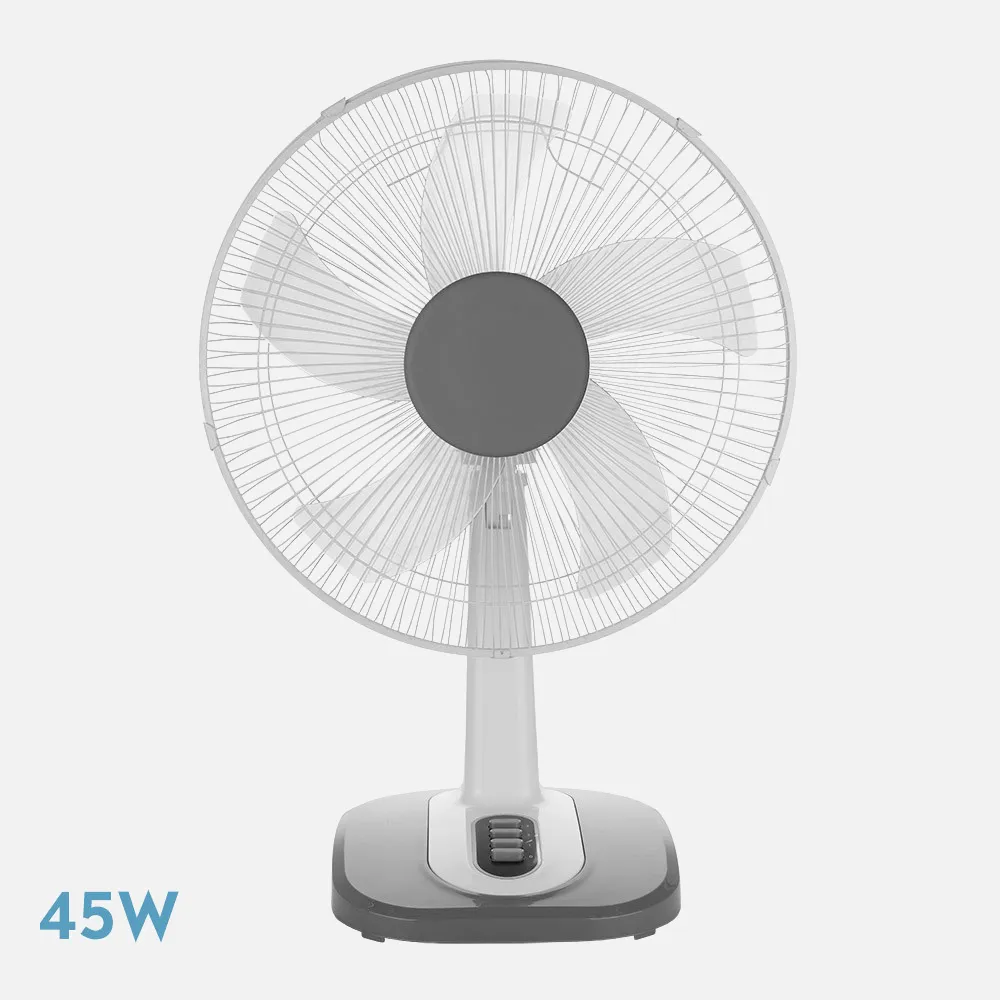 Ventilador Sobremesa Arroyo Grande Blanco/gris 3vel 45w 5 Aspas Oscilante Y Rotatorio 65x43x26cm