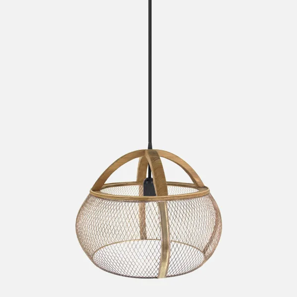 Pendant light Ribeira Black/leather 1xe27 Regx43x43cm
