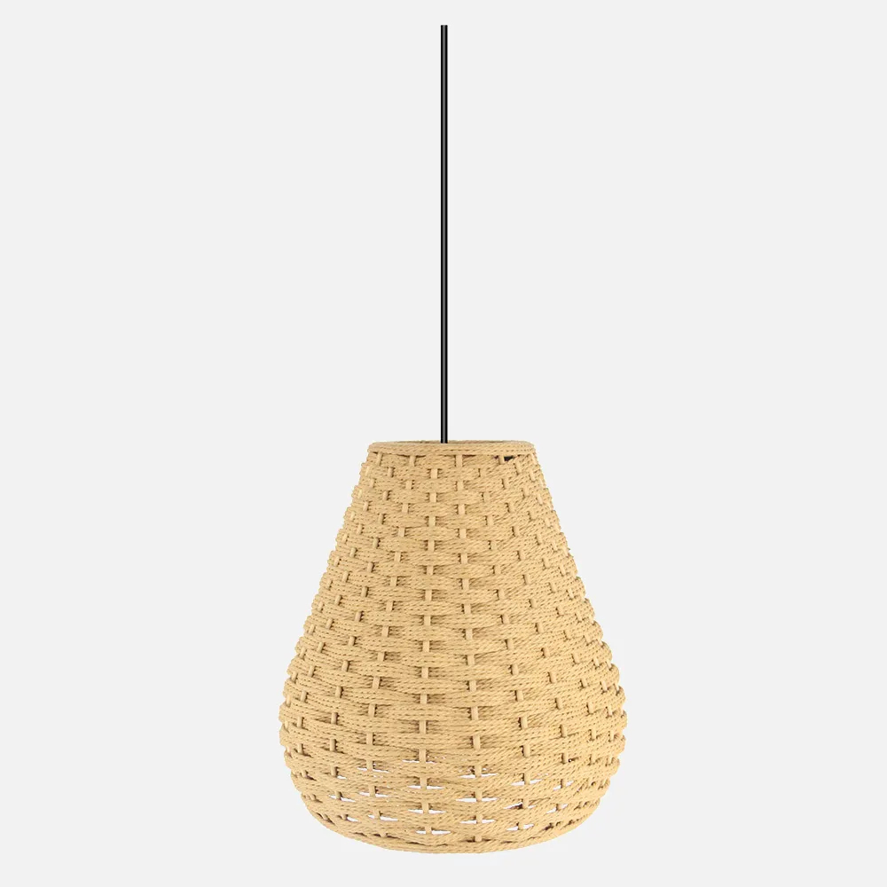 Colgante Bambu Alente Neg/natural 1xe27 Regx37x37cm