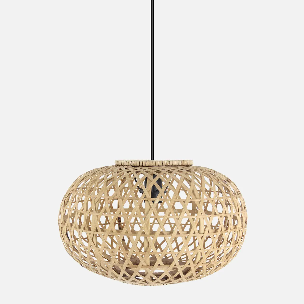 Colgante Bambu Ponte Neg/natural 1xe27 Regx40x40cm