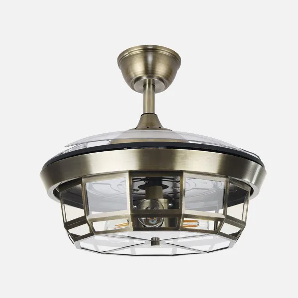 Ventilador Dc Tornado Mini Cuero 3xe27 91d 3aspas Desplegables 6velocidades C/remoto Y Temporizador
