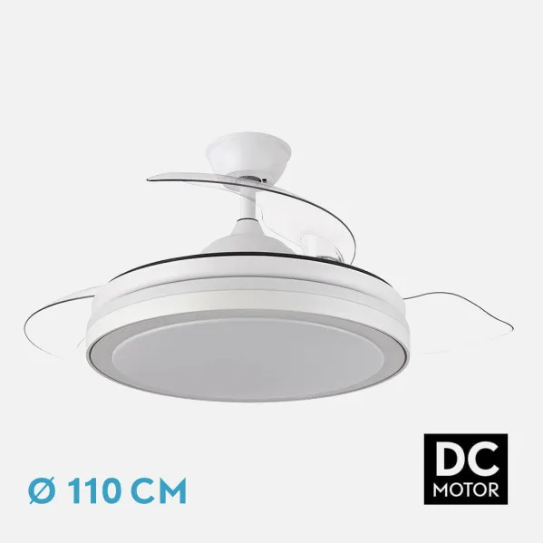 Ventilador Dc Esparta Plus 72w 6120lm Blanco 3 Aspas Desp. 107d 3 Colores C/Remoto+ Temporizador+ Memoria