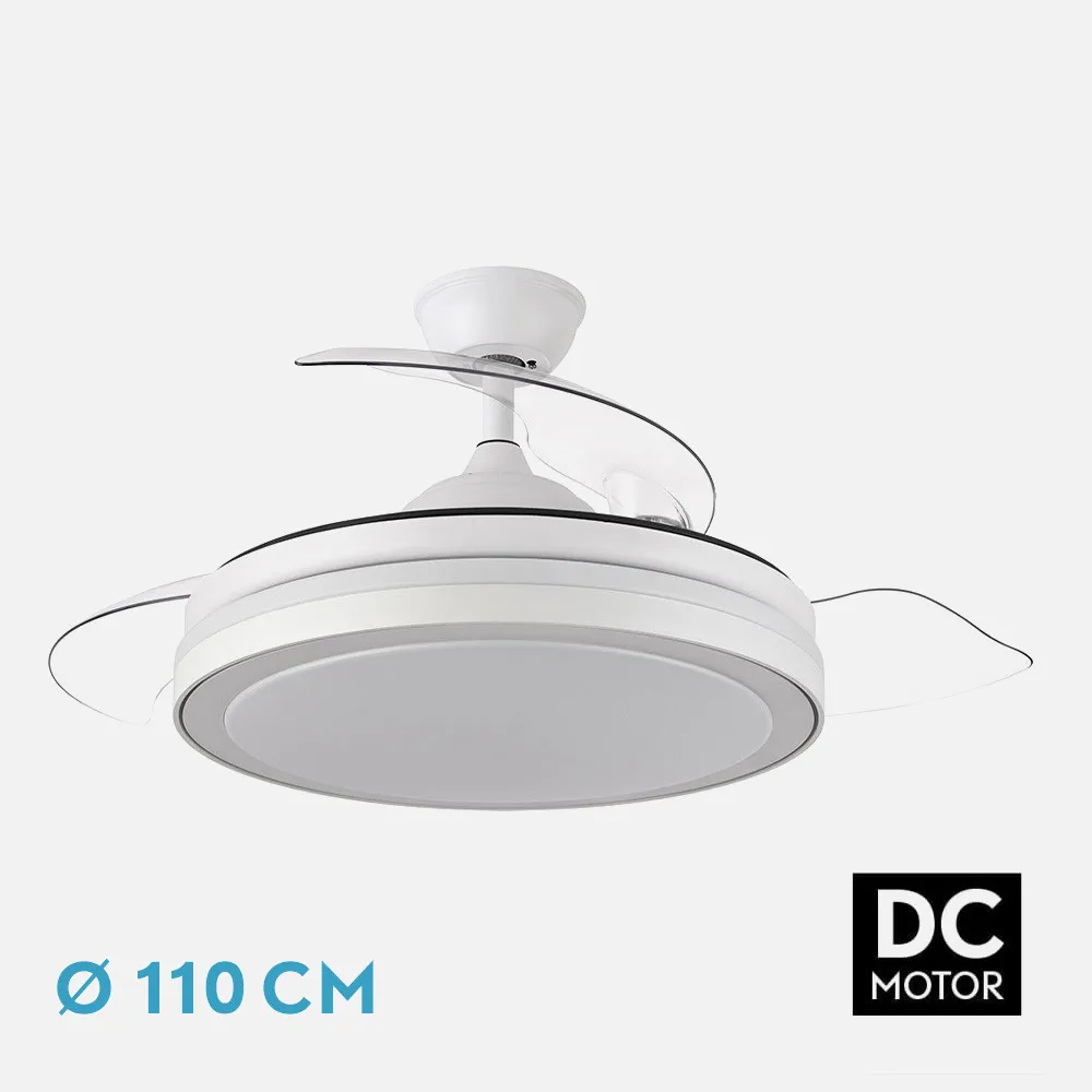 184791401 - Ventilador Dc Esparta Plus 72w 6120lm Blanco 3 Aspas Desp. 107d 3 Colores C/Remoto+ Temporizador+ Memoria