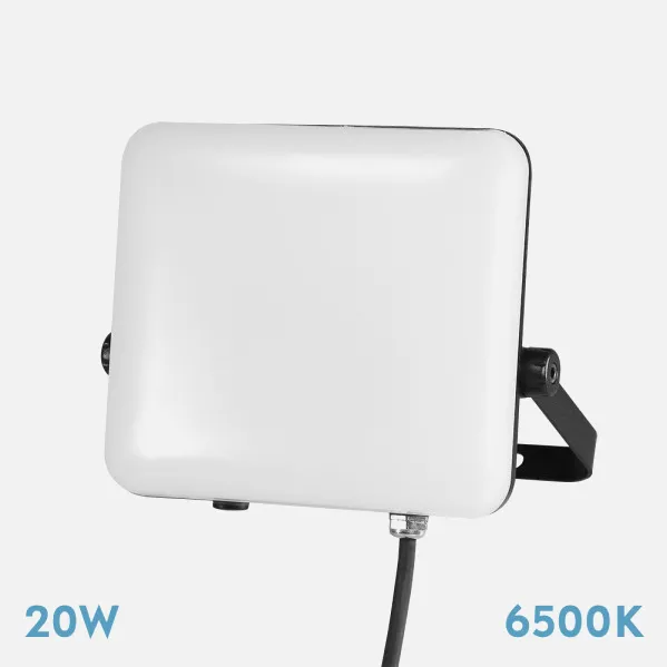 Floodlight Destello 20w 6500k White/black 1800lm 90º  Ip65 10x12x3,6 Cm