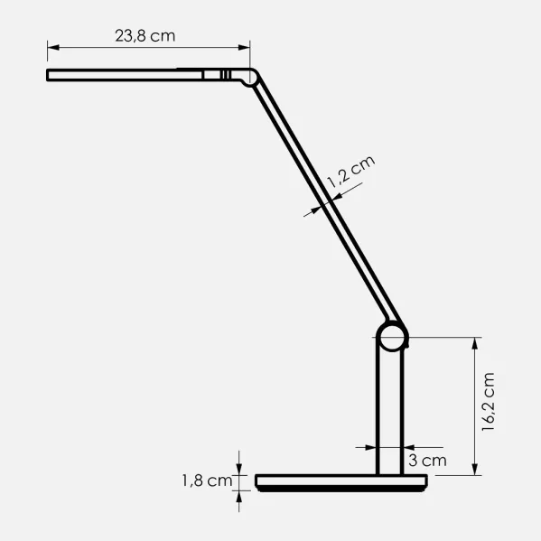 Flexo Lorca 15w 5000k Negro 1200lm Reg.intensidad Tactil Orientab.plegable 47x20x23,8cm