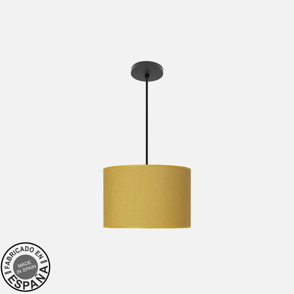 212493109 - Colgante Moda 1xe27 Negro/amarillo Regx30x30 Cm