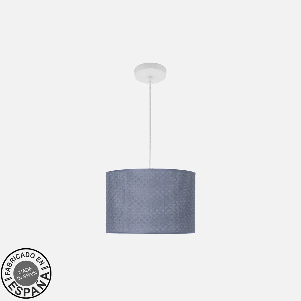 212493081 - Colgante Moda 1xe27 Blanco/azul Regx30x30 Cm