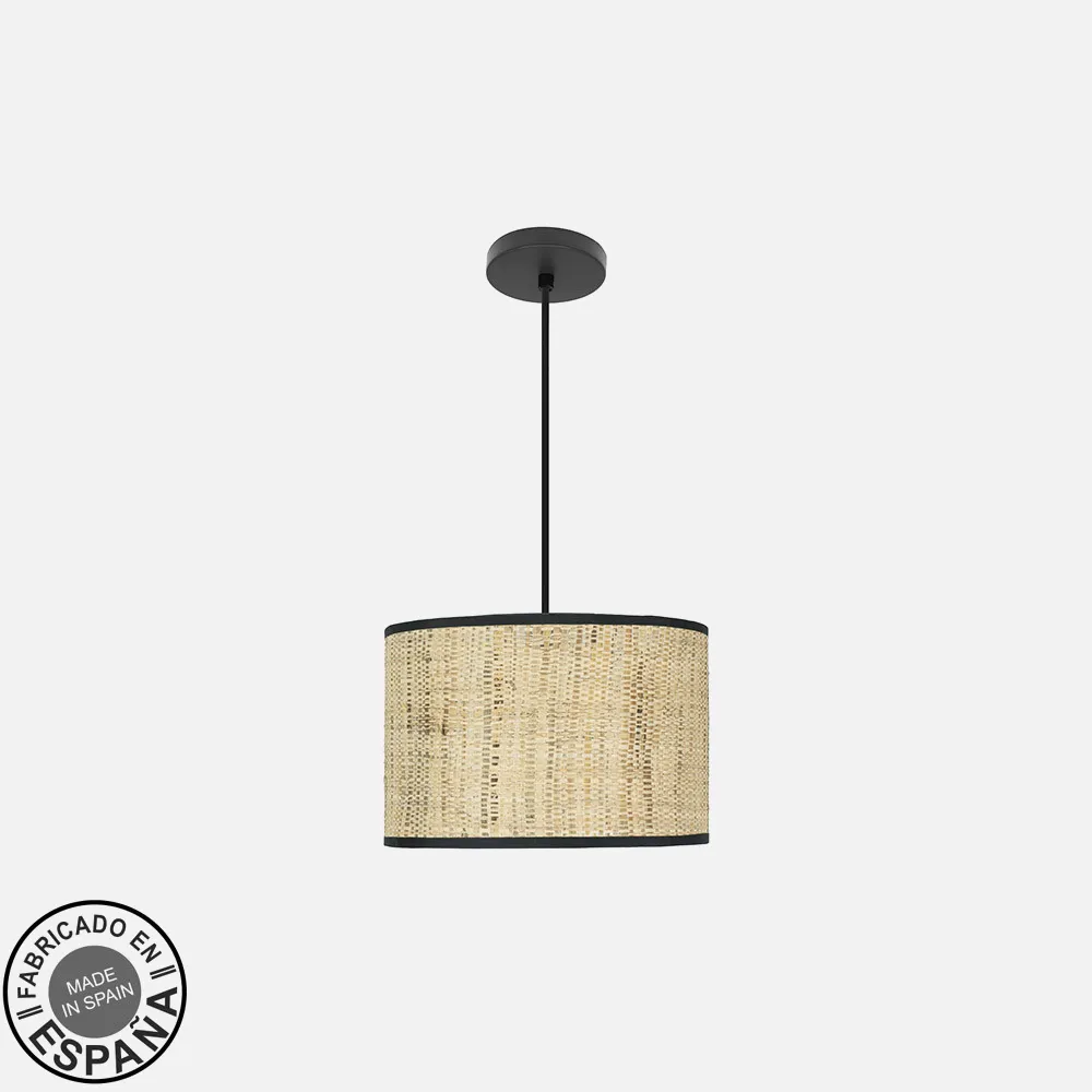 212493079 - Colgante Moda 1xe27 Negro/cañizo Oscuro Regx30x30