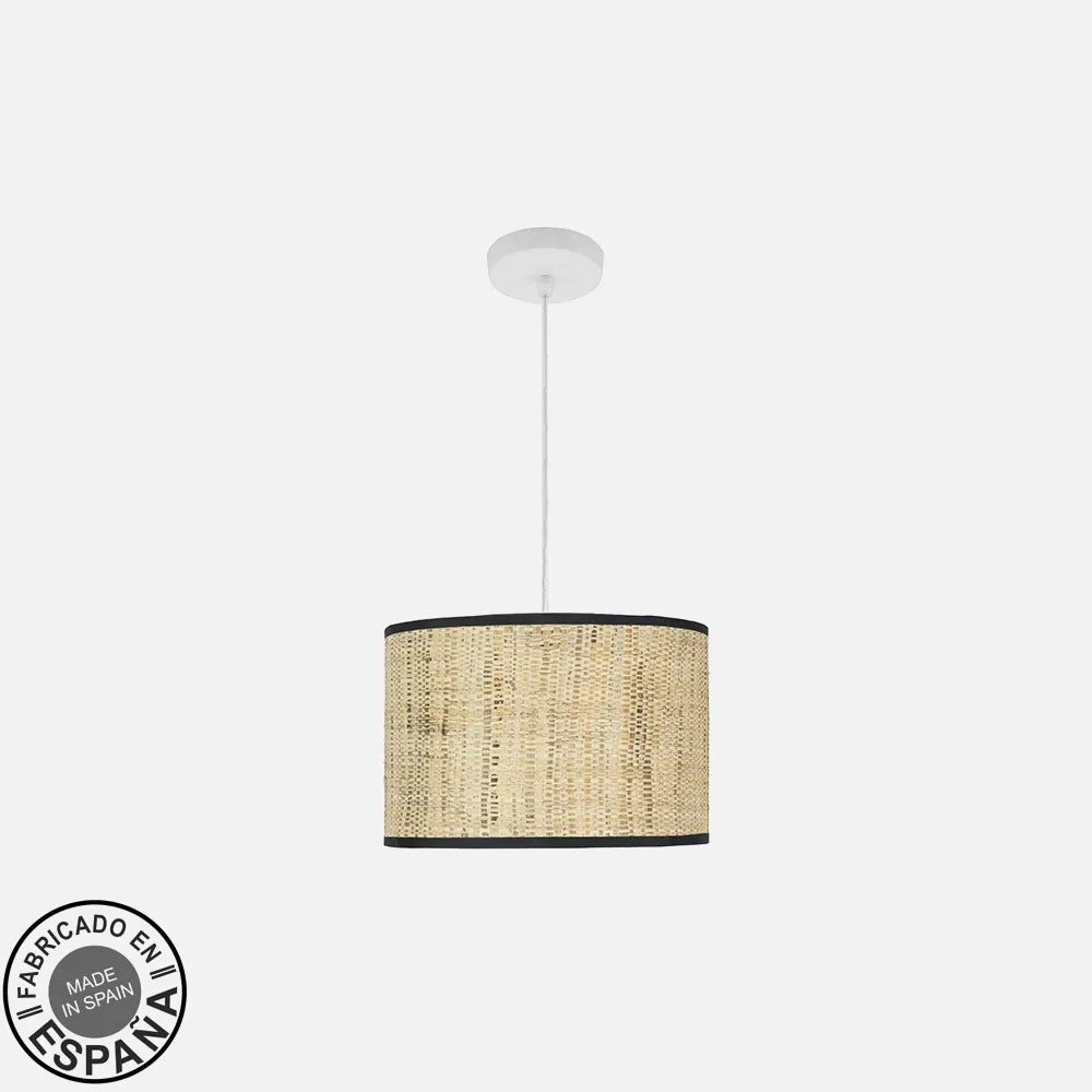 212493071 - Colgante Moda 1xe27 Blanco/cañizo Oscuro Regx30x3