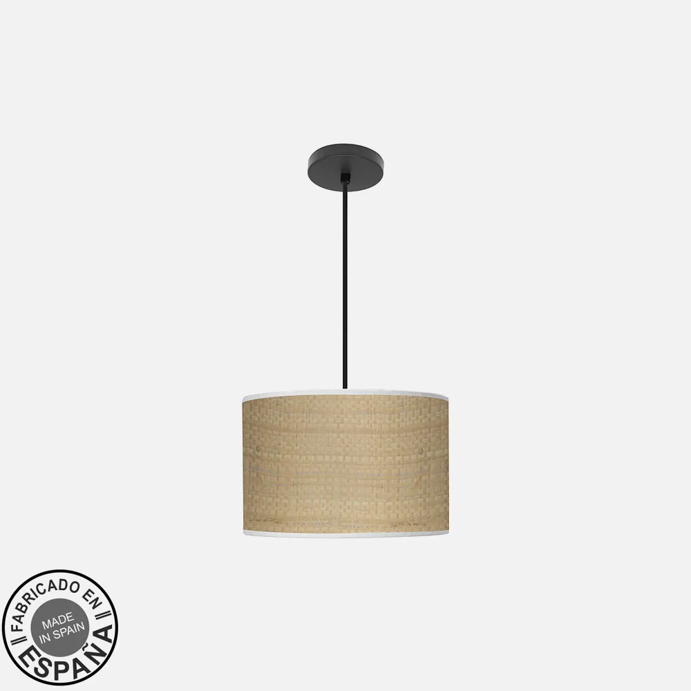 212493069 - Colgante Moda 1xe27 Negro/cañizo Claro Regx30x30