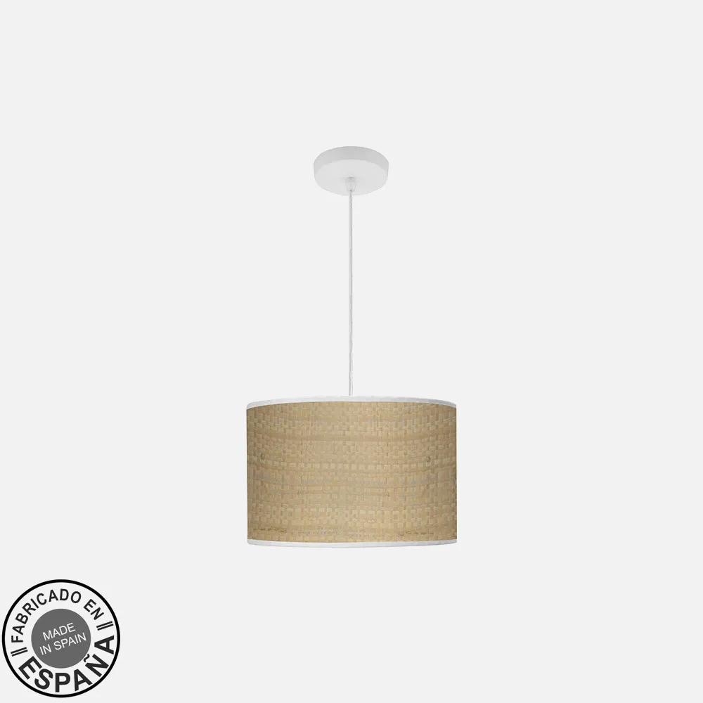 212493061 - Colgante Moda 1xe27 Blanco/cañizo Claro Regx30x30