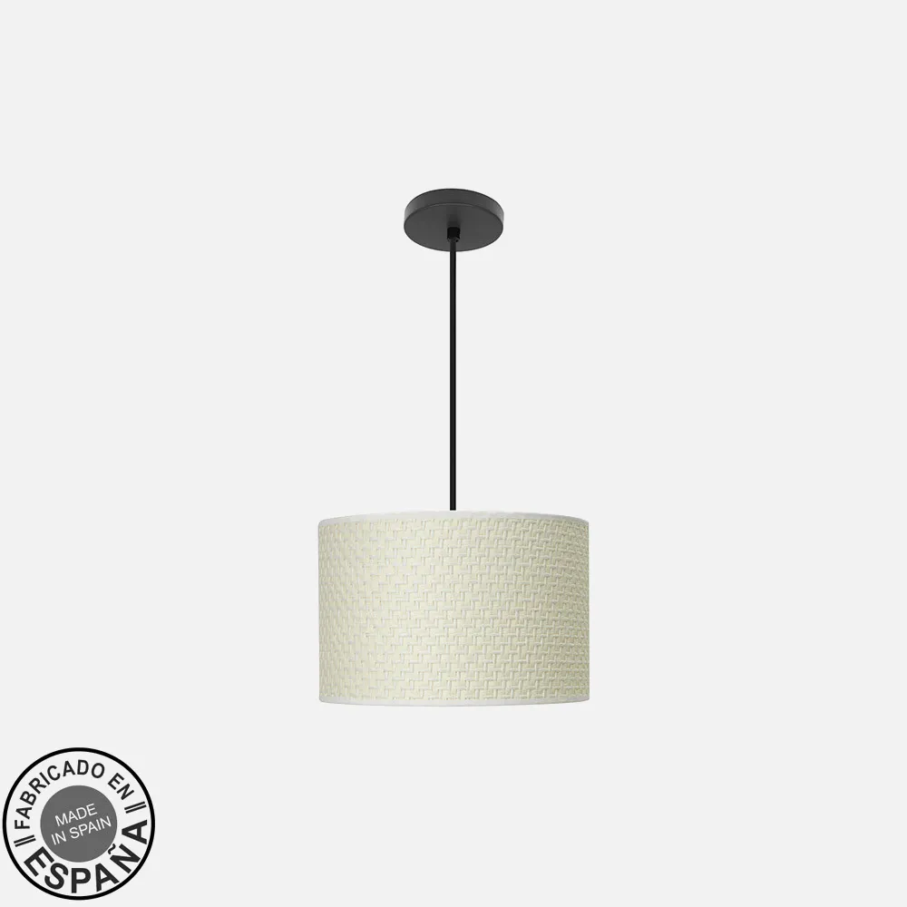 212493059 - Colgante Moda 1xe27 Negro/cañizo Blanco Regx30x30