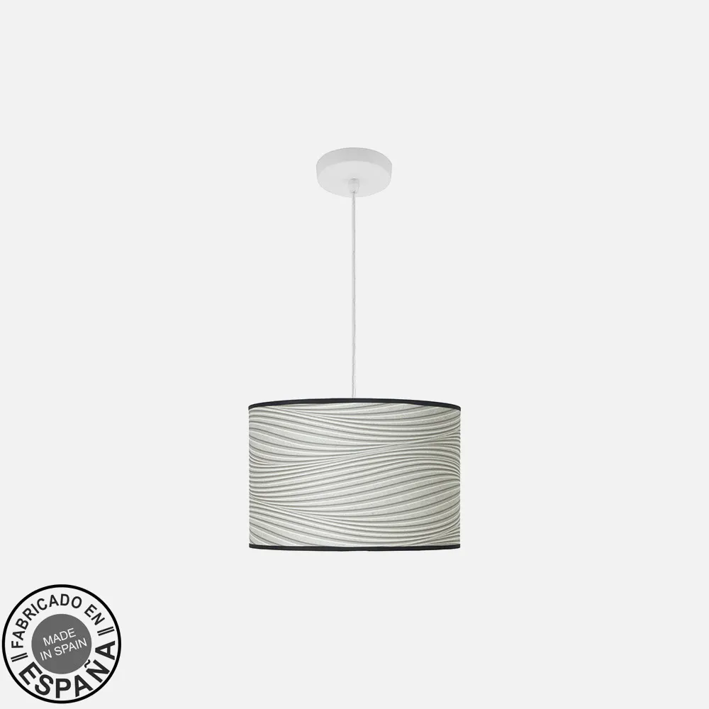 212493041 - Colgante Moda 1xe27 Blanco/surco Gris Regx30x30cm