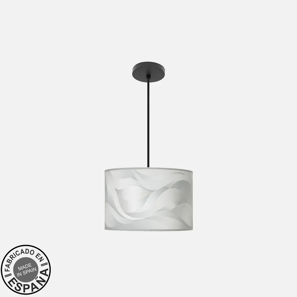 212493039 - Colgante Moda 1xe27 Negro/ola Gris Regx30x30cm