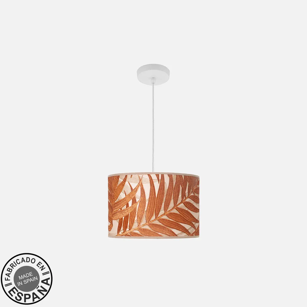 212493021 - Colgante Moda 1xe27 Blanco/hoja Caldera Regx30x30cm