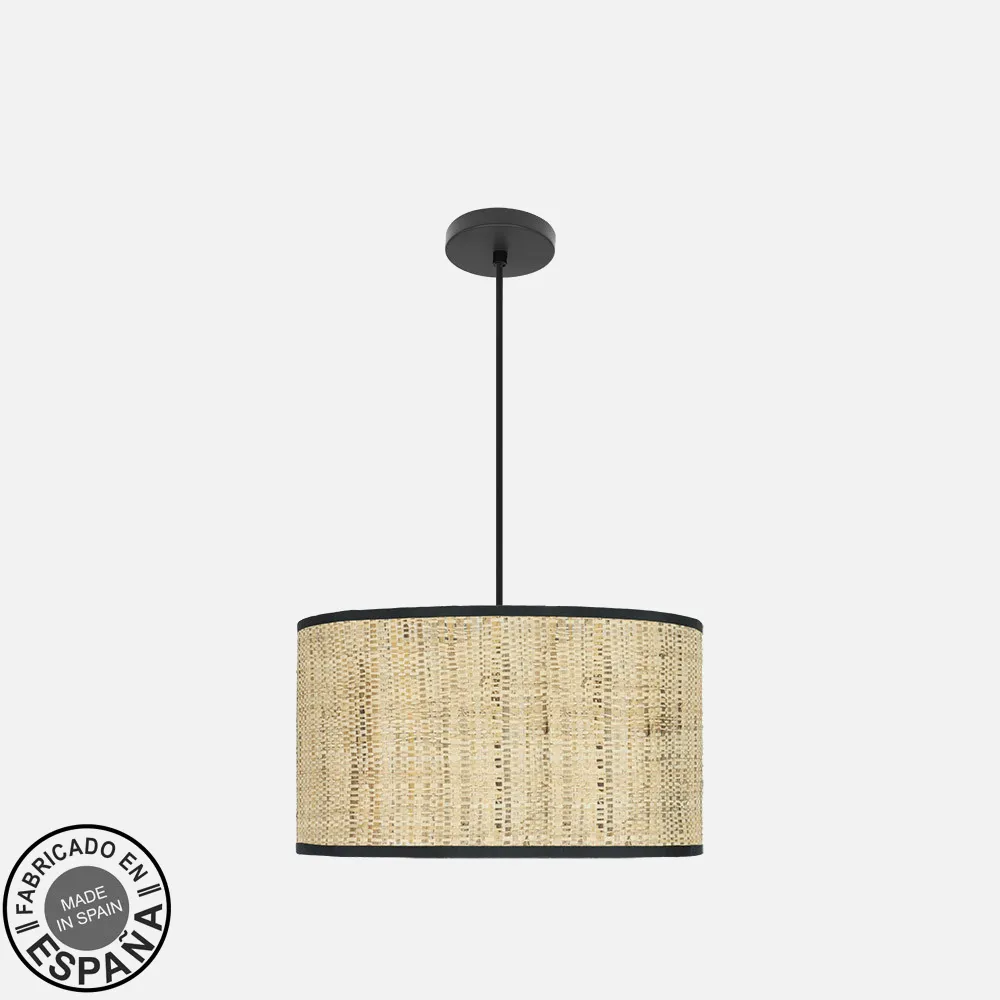 212494079 - Colgante Moda 2xe27 Negro/cañizo Oscuro Regx40x40 C/difusor