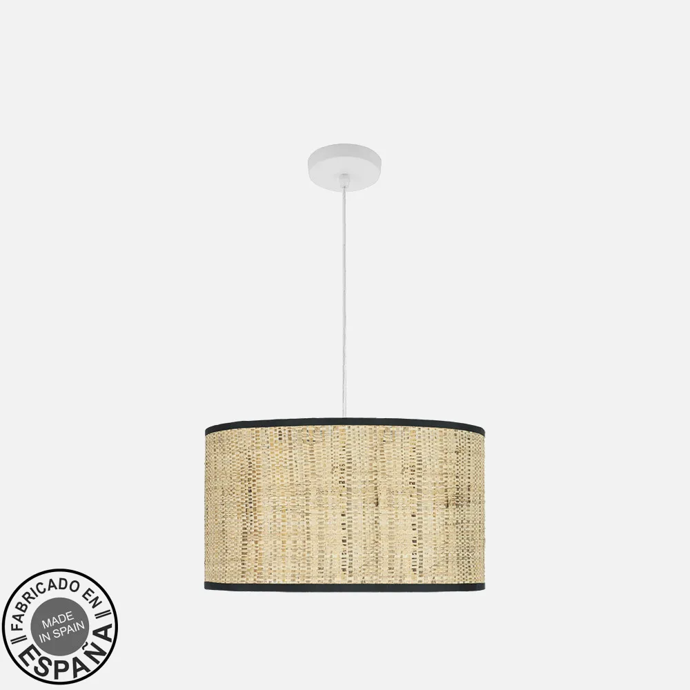 212494071 - Colgante Moda 2xe27 Blanco/cañizo Oscuro Regx40x40cm C/difusor