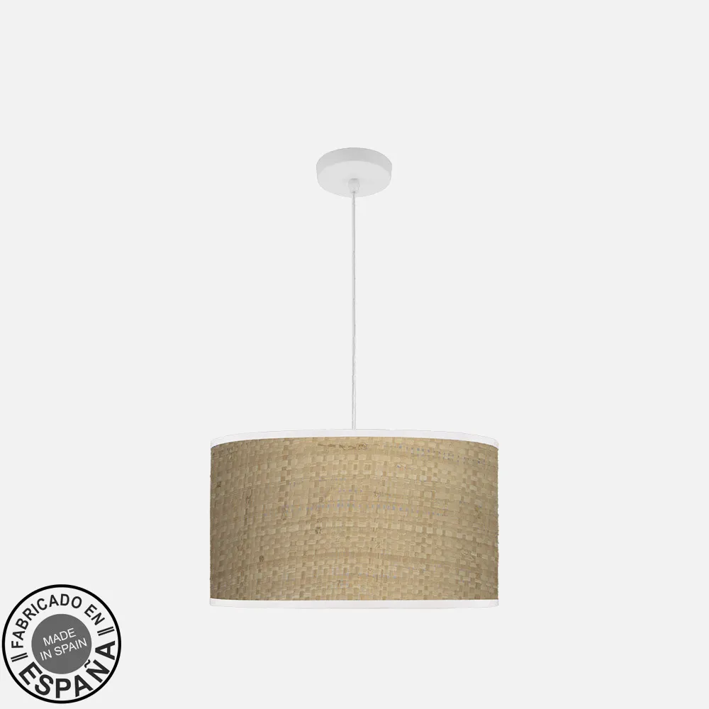 212494061 - Colgante Moda 2xe27 Blanco/cañizo Claro Regx40x40 C/difusor