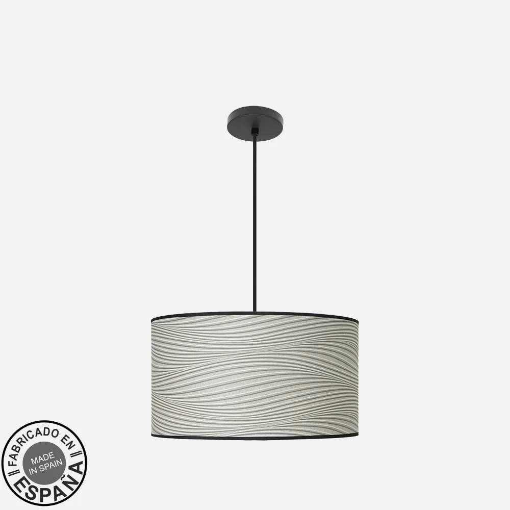 212494049 - Pendant light Fashion 2xe27 Black/groove Grey Regx40x40cm C/diffuser