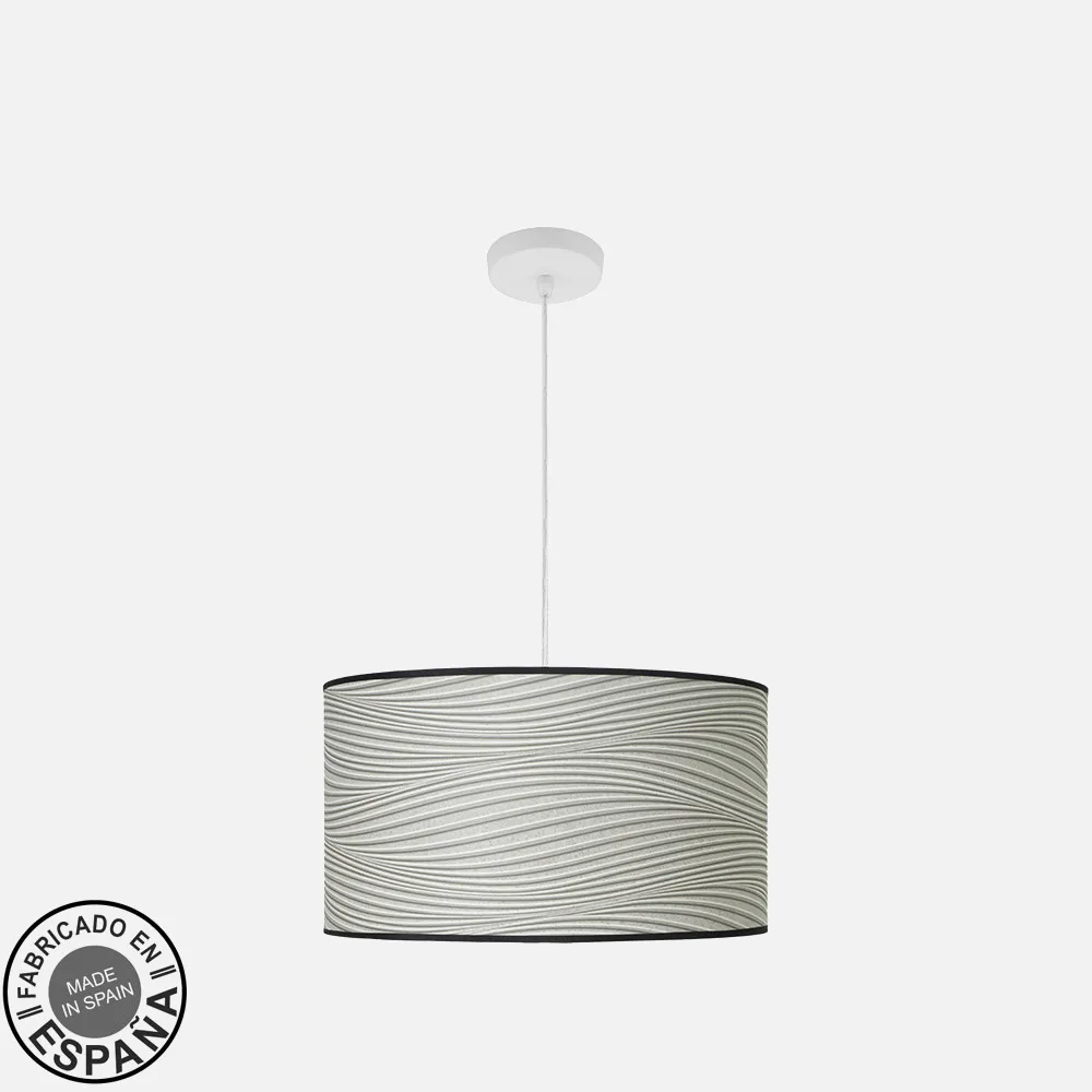 212494041 - Colgante Moda 2xe27 Blanco/surco Gris Regx40x40cm C/difusor