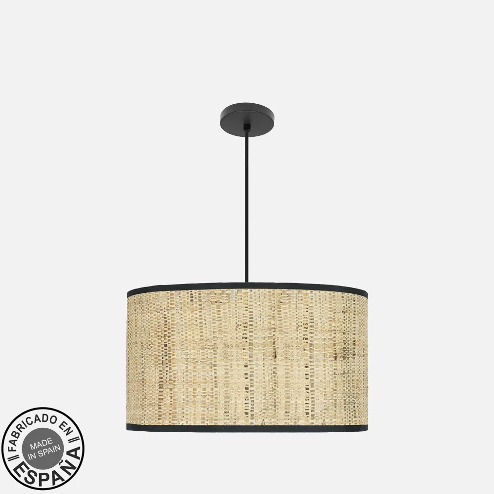 212495079 - Colgante Moda 3xe27 Negro/cañizo Oscuro Regx50x50 C/difusor