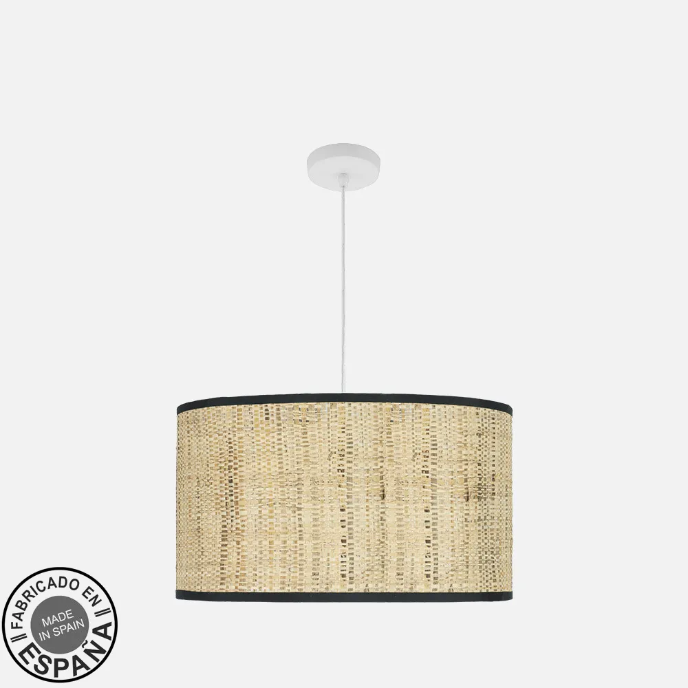 212495071 - Colgante Moda 3xe27 Blanco/cañizo Oscuro Regx50x50cm C/difusor