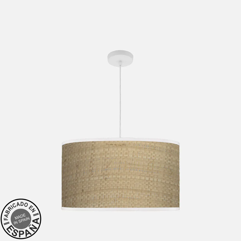 212495061 - Colgante Moda 3xe27 Blanco/cañizo Claro Regx50x50cm C/difusor