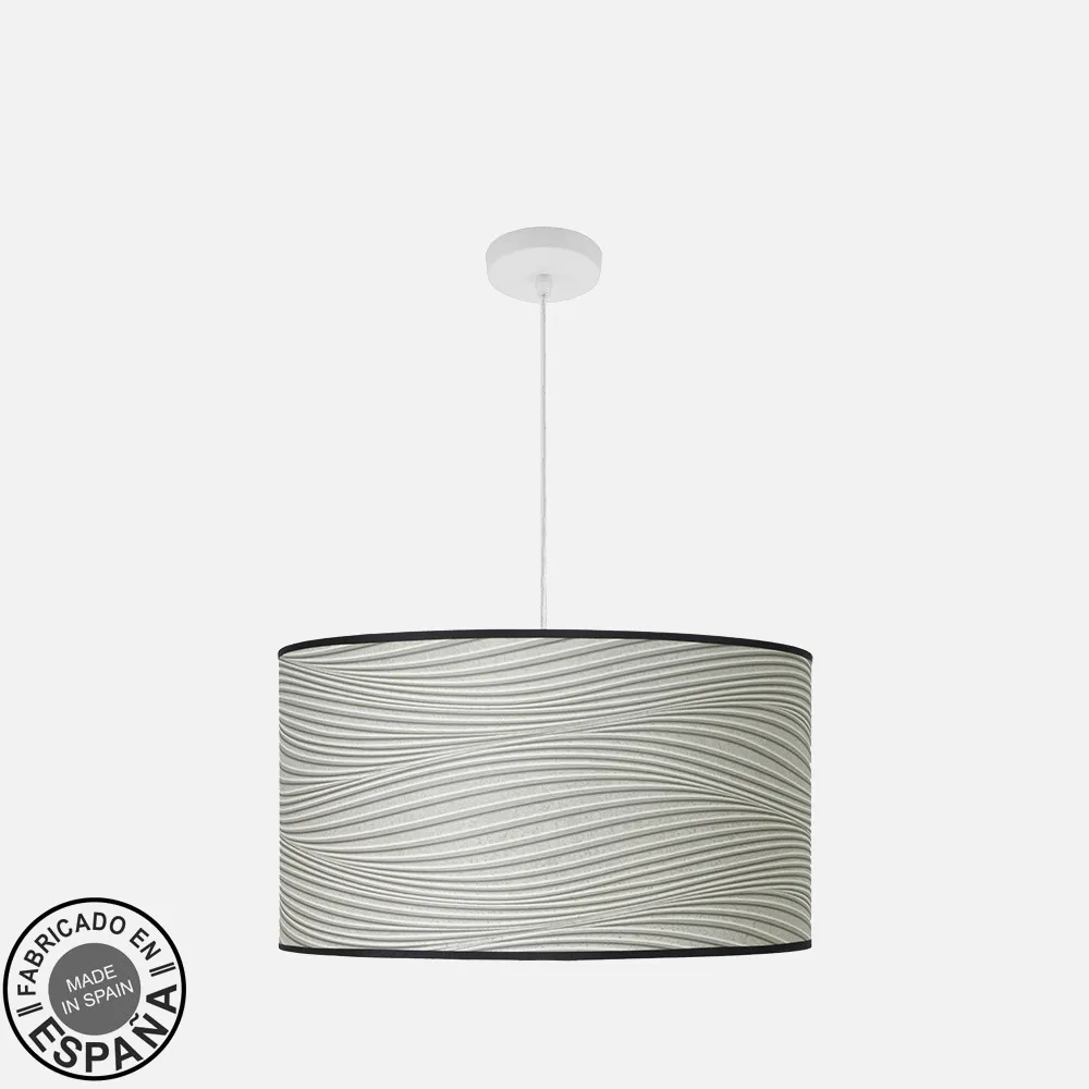 212495041 - Colgante Moda 3xe27 Blanco/surco Gris Regx50x50cm C/difusor