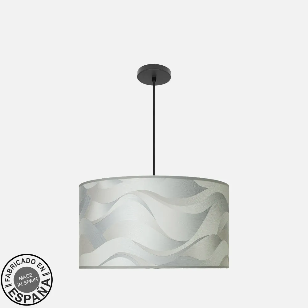 212495039 - Colgante Moda 3xe27 Negro/ola Gris Regx50x50cm C/difusor