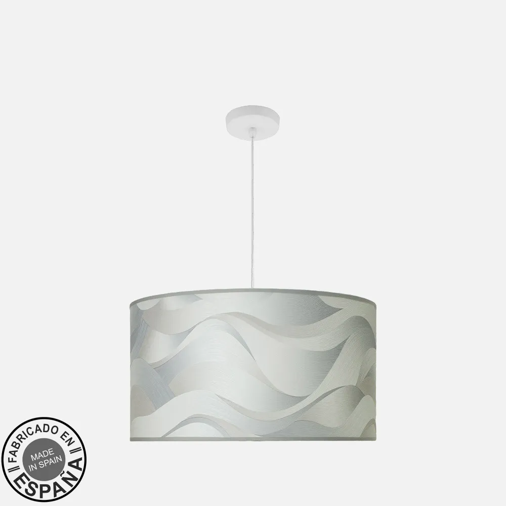 212495031 - Colgante Moda 3xe27 Blanco/ola Gris Regx50x50cm C/difusor