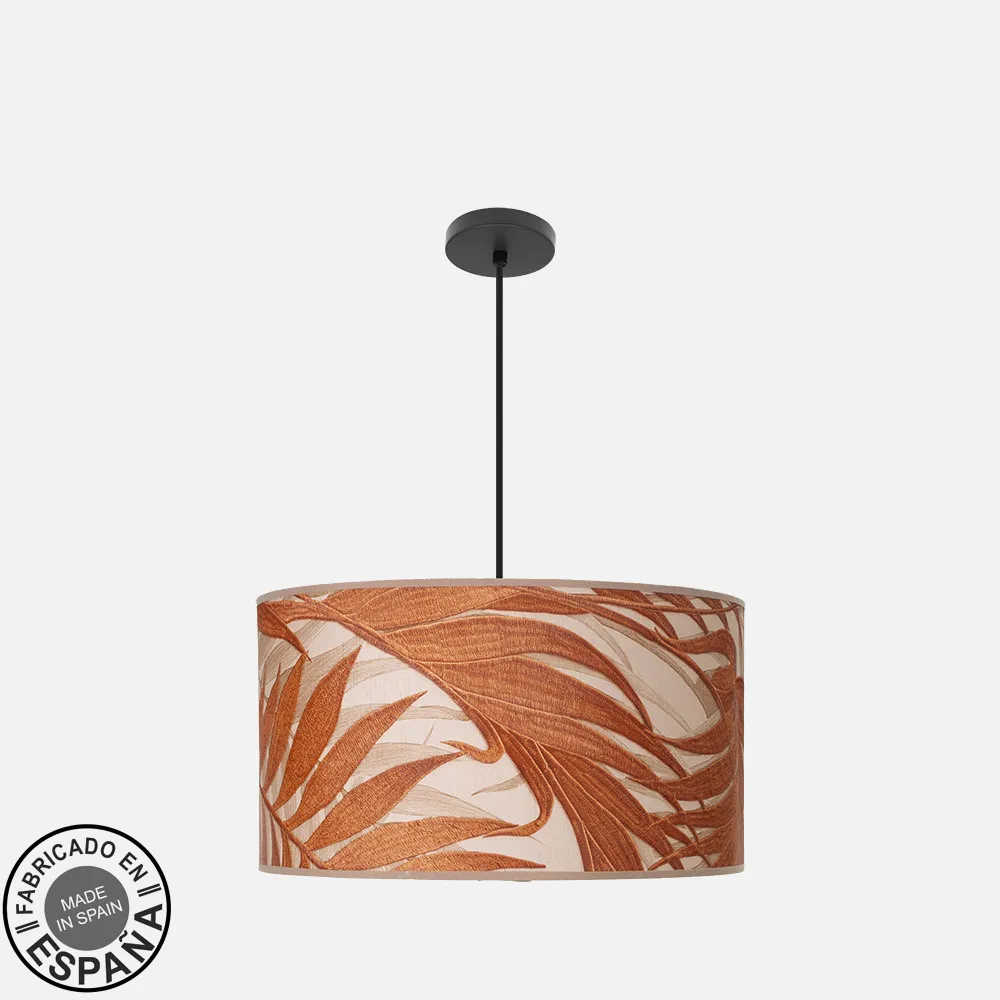 212495029 - Colgante Moda 3xe27 Negro/hoja Caldera Regx50x50cm  C/difusor