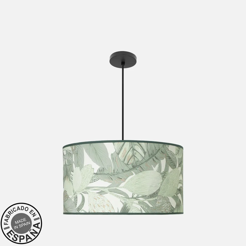212495019 - Colgante Moda 3xe27 Negro/hoja Verde Regx50x50cm C/difusor