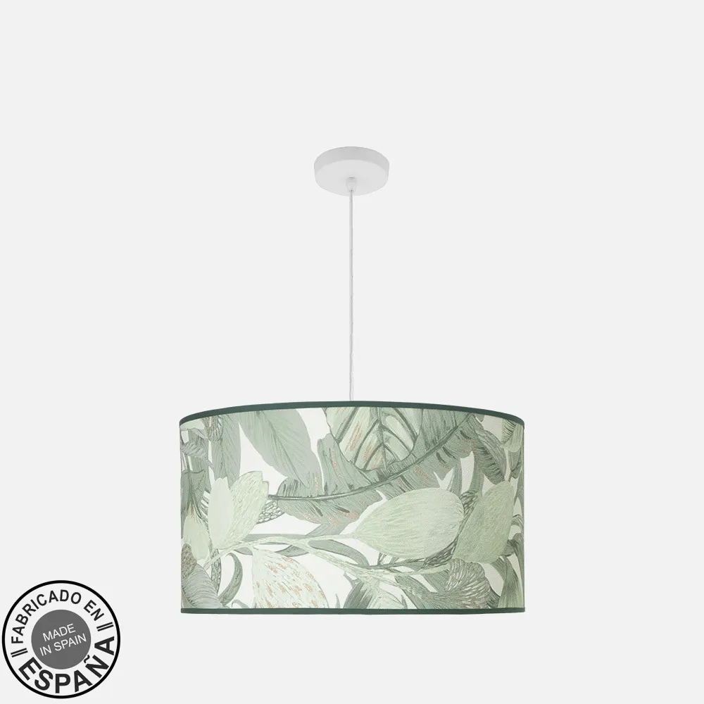 212495011 - Colgante Moda 3xe27 Blanco/hoja Verde Regx50x50cm C/difusor