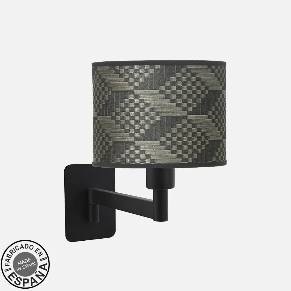 212461119 - Wall Light Tilting Fashion 1xe14 Black/Tetris Grey 26x17x28 Cm