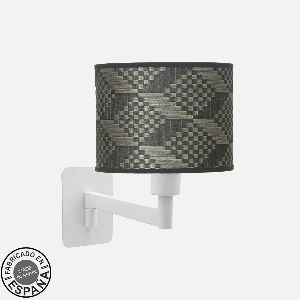 212461111 - Wall Light Tilting Fashion 1xe14 White/Tetris Grey 26x17x28 Cm